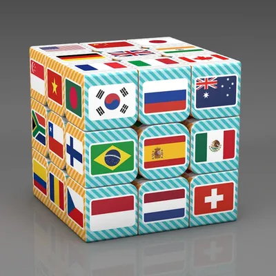 3x3x3 magische Puzzle Würfel Druck National flagge Muster Verpackung Cubo Kinder geschenke Image