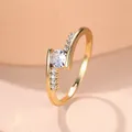 Minimalist ische kleine runde Stein Ring Gold Farbe weiß Zirkon dünne Ringe für Frauen Eheringe