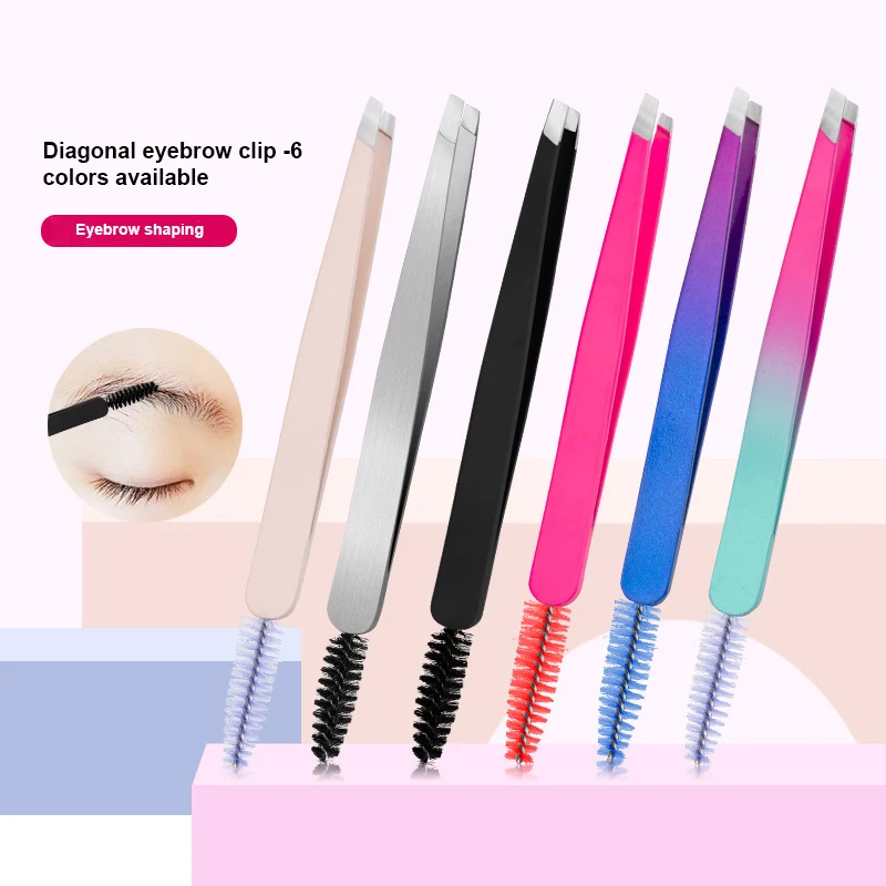 Edelstahl dünner Mund mit Pinsel Augenbrauen clip Augenbrauen schneider tragen falsche Wimpern Beauty-Gadget Image