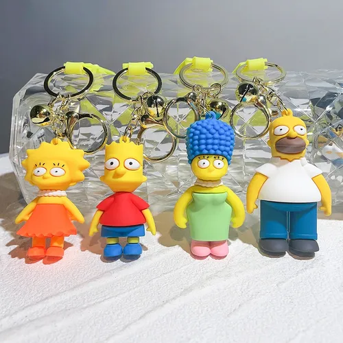 Cartoon die Simpsons Schlüssel bund Bart Simpson Lisa Simpson Silikon Anhänger Schlüssel ring Kawaii