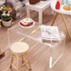 1pc 1:12 Puppenhaus Mini transparenten Couch tisch Wohnzimmer Freizeit PVC Tisch Mini Modell Szene