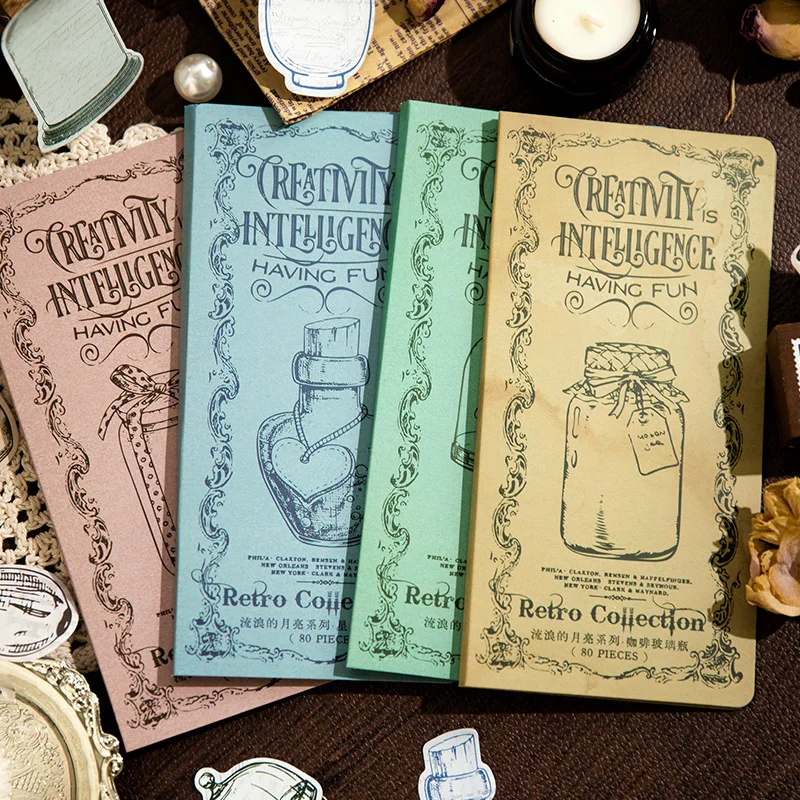 80 teile/paket Vintage Ins Flasche Haft notizen dekorative Hand Konto Tagebuch Album Briefpapier zu tun Liste Handwerk Lieferungen Image