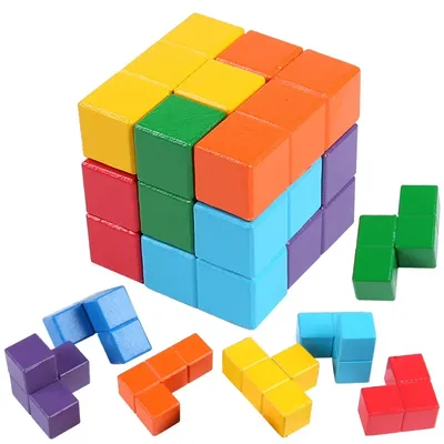 Neue 3d hölzerne Kinder früh pädagogische Soma Würfel Spielzeug Montessori Puzzlespiele Gehirn Image