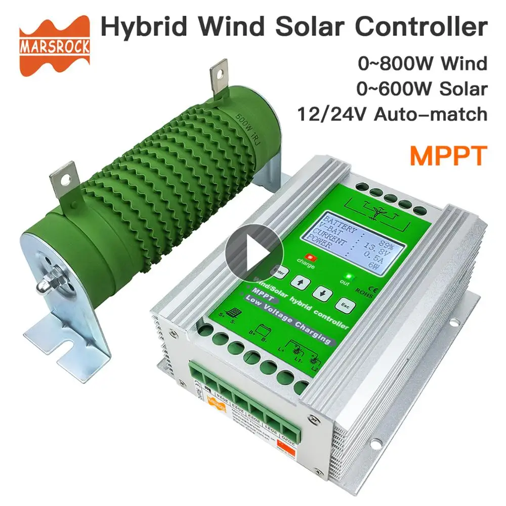 Regolatore ibrido solare eolico 12V 24V 1400W 10A 20A 30A pannello solare turbina eolica scheda MPPT regolatore di ricarica della batteria