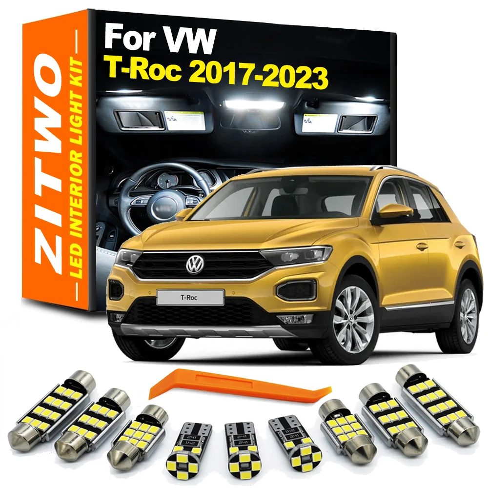 ZITWO 10 pz LED interni Dome Map lettura tronco lampadina Kit per VW Volkswagen T-Roc Troc 2017 2018 2019 2020 2021 2022 2023