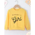 Daddy's Girl Print minimalista Y2K Style Kids maglione giallo neonate comode felpe con cappuccio