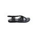 Plaka Sandals: Black Solid Shoes - Women's Size 6 - Open Toe