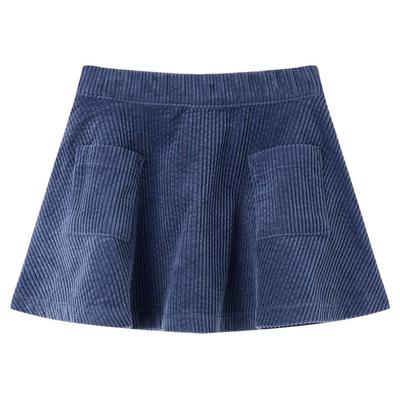 vidaXL Kids' Skirt with Pockets Corduroy Navy 128