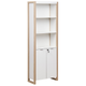 Regal Weiß / Helles Holz mit 5 Fächern 2 Türen Bücherregal Aktenschrank Büroschrank für Homeoffice Büro Wohnzimmer
