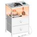 End Tables with Charging Station LED Light Nightstand 11.81"D x 15.75"W x 23.62"H