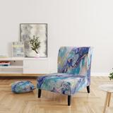 Designart "Segment Layers of Marbled Rock" Upholstered Fractals Accent Chair and Arm Chair