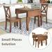 3-Piece Extendable Drop Leaf Dining Set, Compact Table & Chairs, Space-Saving Design, Solid Construction