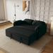 54" Pull out Convertible Sofa Bed with Velvet Upholstered Loveseat and Adjustable Sofa with 2 Pillows