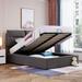 Upholstered Platform bed with a Hydraulic Storage System Full size