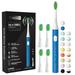 ARISSON Sonic Electric Toothbrush for Adults and Kids 1.5H Fast Charge for 90 Days 40 000 VPM Ultrasonic Electric Toothbrushes with 2 Mins Smart Timer 1.6 Oz Travel Toothbrush White on Azure Blue