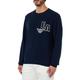 Emporio Armani Men's Corduroy Fleece Crew Neck Sweater, Marine, X-Large