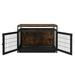 Small Medium Corner Dog Pet Cage with 3 Lockable Doors Ventilatable Wood Metal Crate with Tray Side End Table Night Kennel House with Latch Anti-chew Crate