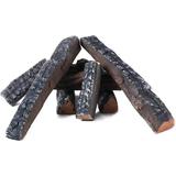 NC Large Gas Fireplace Logs Set of Ceramic Wood Logs. Use in Indoor Gas Inserts Vented Electric or Outdoor Fireplaces & Fire Pits. Realistic Clean Burning Accessories 4PCS (8)