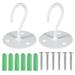 Hemoton 2 PCS Wall Mounted Hooks Heavy Duty Flower Basket Hooks Ceiling Wind Chimes Hangers (White)