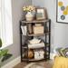 Corner Shelf 4-Tier Display Shelves Wood Storage Stand with Metal Frame Multipurpose Shelving Unit for Small Space Kitchen Bedroom Living Room Dining Room Home Office