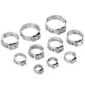 Uxcell 100 Pack 10 Sizes Cinch Clamp Rings 304 Stainless Steel 5.8-21mm Single Ear Crimp Rings