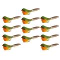 kesoto 12 Pieces Artificial Feathered Bird Fake Foam Birds Clip on Garden Bird Statues Lifelike Feathered Bird for Garden Home Patio Yellow Green