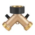 ZPSHYD Hose Connector Garden Hose Splitter 2 Way Brass Water Tap Adapter 2 Way Y Shape 3/4 Hose Connector for Garden Irrigation(European Standard 3/4)