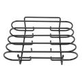 TICFOX Black Iron Rib Rack 4 Rows Capacity Compact Portable Durable Reusable Barbecue Standing Rib Rack BBQ Rib Rack