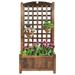 BULYAXIA Wooden Planter Box with Trellis 4ft Raised Garden Bed with Trellis for Vine Climbing Plants Lattice Planters for Outdoor Plants