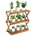 BULYAXIA Plant Stand Indoor Outdoor Wooden Plant Stands for Indoor Plants Multiple Folding 3 Tier Plant Stand for Flower Pots Outdoor Plants Flower Stand for Living Room Balcony Garden Patio