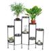 BULYAXIA Steel 10-Tier Indoor and Outdoor Folding Plant Stand - Tiered Metal Flower Pot Holder with Bronze Finish - Multi-Tiered Garden Planter Holder - 46 Inch Tall Plant Stand