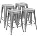 HBBOOMLIFE Metal Stools 30 Indoor Outdoor Stackable Barstools Modern Style Industrial Vintage Counter Stools Set of 4 (30 inch Blue)