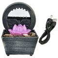 VIFERR Tabletop Water Garden Fountain 3V USB Plastic Flower Water Fountain LED Tabletop Fountain with Stones for Office and Home Decor