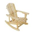 Ouootto Outdoor Adirondack Rocking Chair Solid Wood Chairs for Patio Backyard Garden - Nature