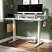 17 Stories Cylan Height Adjustable Desk w/ Double-layer Wood/Metal in White | 48.03 H x 47.24 W x 23.62 D in | Wayfair