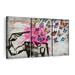 Gracie Oaks Free The Butterflies On Canvas 3 Pieces by Existencils Set Metal in Black | 32 H x 50 W x 1.25 D in | Wayfair