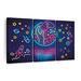 Mason & Marbles Game Room Neon Symbols Multi Piece Canvas Print On Canvas 3 Pieces Set Canvas in Pink | 23 H x 14 W x 1 D in | Wayfair