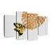 August Grove® Butterfly Monstera Multi Piece Canvas Print On Canvas 4 Pieces Set Metal in Black | 52 H x 32 W x 1.25 D in | Wayfair