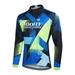 voofly Bicycles Shirt for Men Cycle Long Sleeve Cycling Jersey Men with Pocket Breathable Soft Lightweight Mountain Bicycles Jersey Full Zip Blue XXL