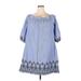 Vince Camuto Casual Dress - A-Line Boatneck 3/4 sleeves: Blue Dresses - Women's Size 20