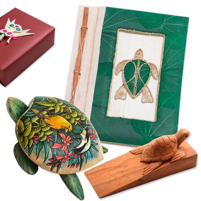 Turtle Delight,'Curated Gift Set with Turtle Jewelry Box Journal & Door Stop'