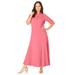 Plus Size Women's Button Front Maxi Dress by Jessica London in Tea Rose (Size 14 W)