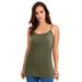 Plus Size Women's Cami Top with Adjustable Straps by Jessica London in Dark Olive Green (Size 18/20)