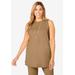 Plus Size Women's Sleeveless Crepe Tunic by Jessica London in Soft Camel (Size M)