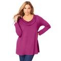 Plus Size Women's Cowl Neck Swing Tunic by Jessica London in Raspberry (Size 2X)