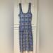 Anthropologie Dresses | Anthropologie Dhruv Kapoor Plaid Mesh Midi Dress Size Small Blue Motif Nwt | Color: Blue/White | Size: S