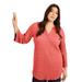 Plus Size Women's Textured Boho Blouse by June+Vie in Sunset Coral (Size 30/32)