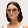 Gucci Accessories | Gucci Gg1314s 005 Sunglasses Transparent Sand Brown Gradient Mirrored Oversized | Color: Brown/Cream | Size: 55/19/140