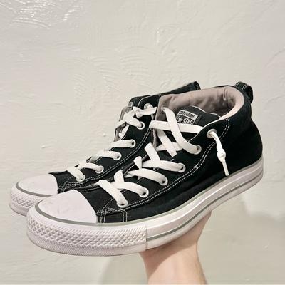 Converse Shoes | Converse Ctas Black Street Mid Top Sneaker Size 10 | Color: Black/White | Size: 10