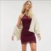 Free People Dresses | Free People | Premonitions Bodycon Lace Trim Dress Burgundy Vetiver Bloom Small | Color: Purple | Size: S